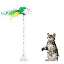 Load image into Gallery viewer, Stick Feather Wand With Bell Mouse
