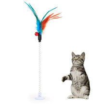 Load image into Gallery viewer, Stick Feather Wand With Bell Mouse
