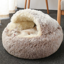 Load image into Gallery viewer, Hot Plush Round Cat Bed

